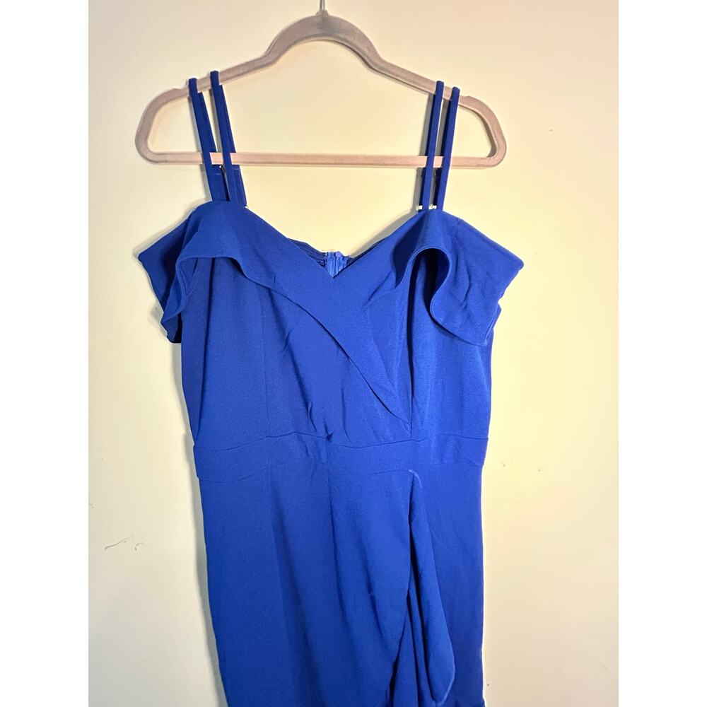 Royal Blue Off-the-Shoulder Ruffled Evening Evening Dress-XXL - Picture 3 of 10